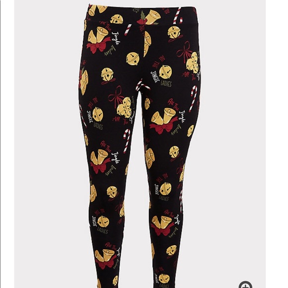 NWT torrid size 1 premium holiday Xmas  jingle bell leggings - Picture 1 of 7